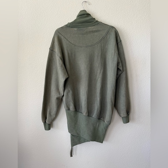 NWT RETROFETE Desreen Asymmetrical Sweater Dress in Army Green Women's Size XS - Picture 7 of 16